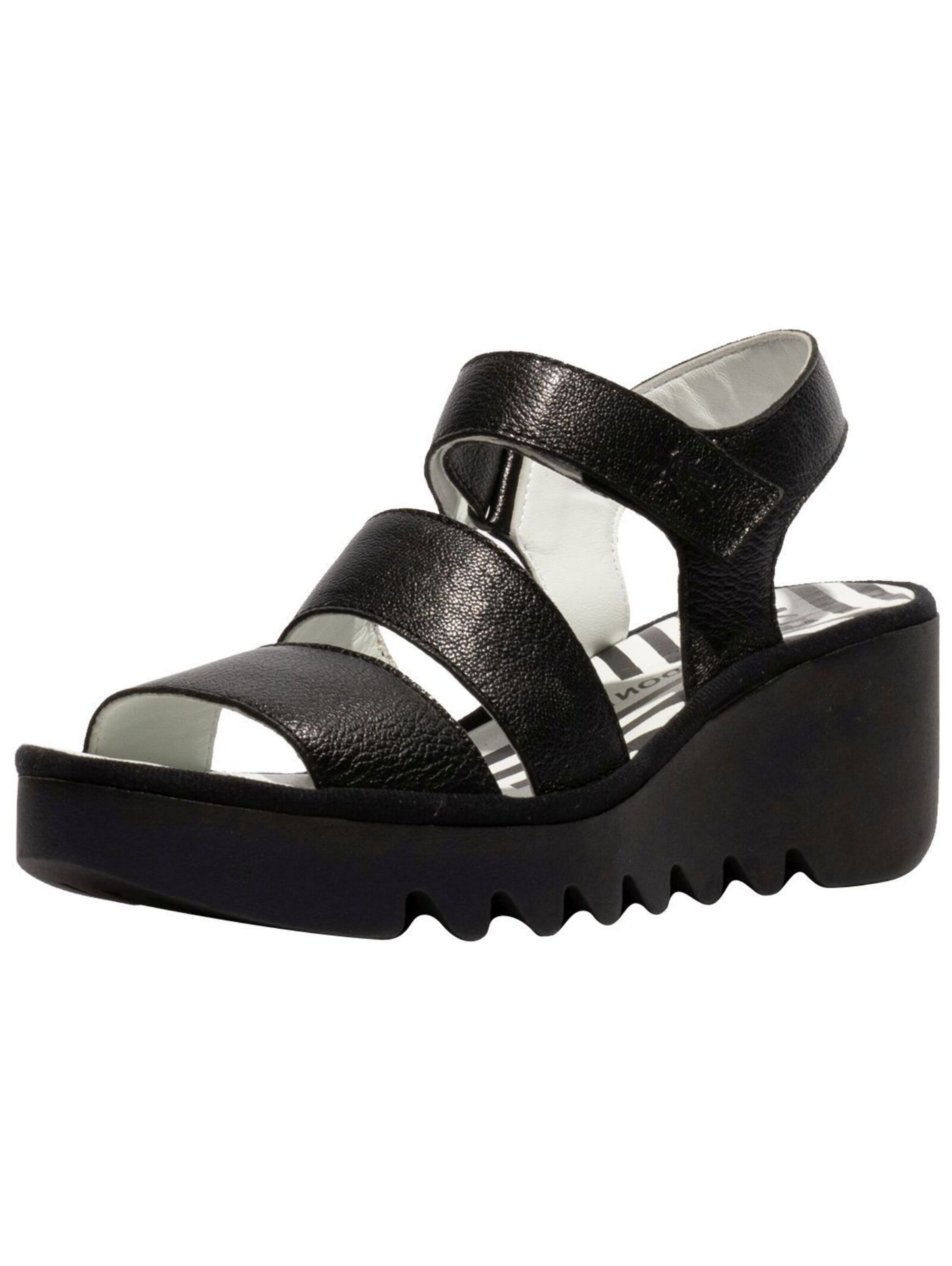 FLY LONDON Strap sandal in Black: front