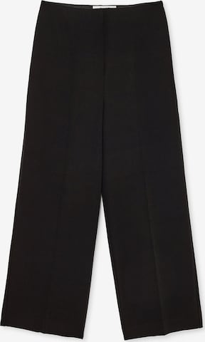 NA-KD Wide leg Pleated Pants in Black: front