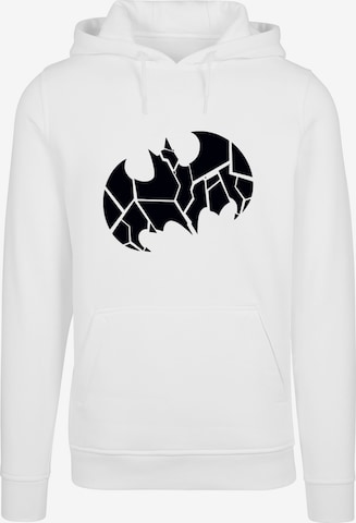 F4NT4STIC Sweatshirt 'DC Comics Batman Logo shattered' in Weiß: predná strana