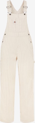 DICKIESWide Leg/ Široke nogavice Hlače s tregerima 'Service' - bež boja: prednji dio