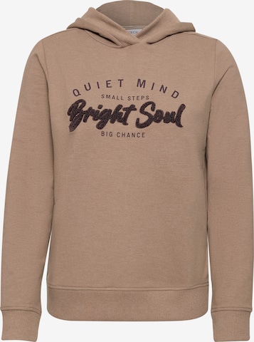 CECIL Sweatshirt mit Details in Rippstruktur in Braun: Vorderseite