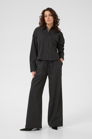 Wide Leg Pantalon 'Eliana' Kaffe en noir