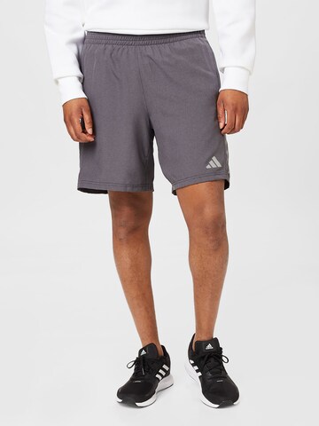 ADIDAS PERFORMANCE Regular Workout Pants 'Own The Run Heather' in Grey: front