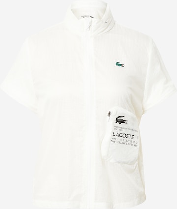 Lacoste Sport Athletic Jacket in White: front
