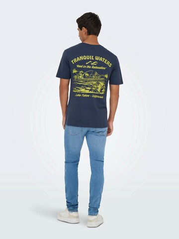 Only & Sons Μπλουζάκι 'ONSCHESTER' σε μπλε: μπροστά