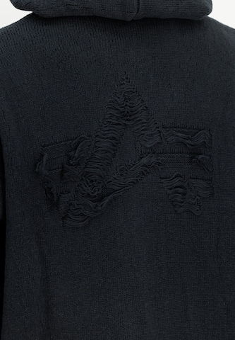 ALPHA INDUSTRIES Πλεκτή ζακέτα σε μαύρο
