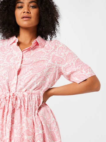 PIECES Curve Shirt Dress 'Siva' in Pink