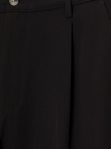 Pull&Bear Wide leg Pleat-front trousers in Black