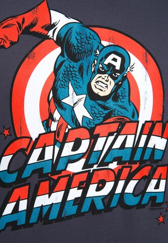 LOGOSHIRT Shirt 'Captain America' in Blue