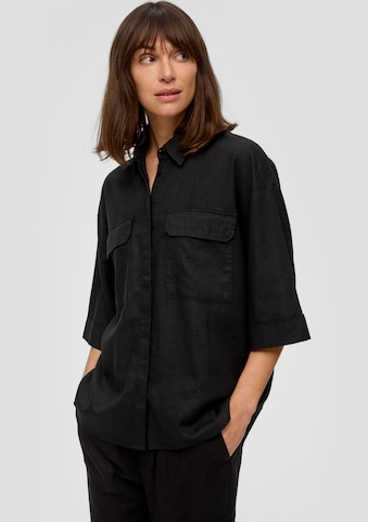 s.Oliver Blouse in Zwart: voorkant