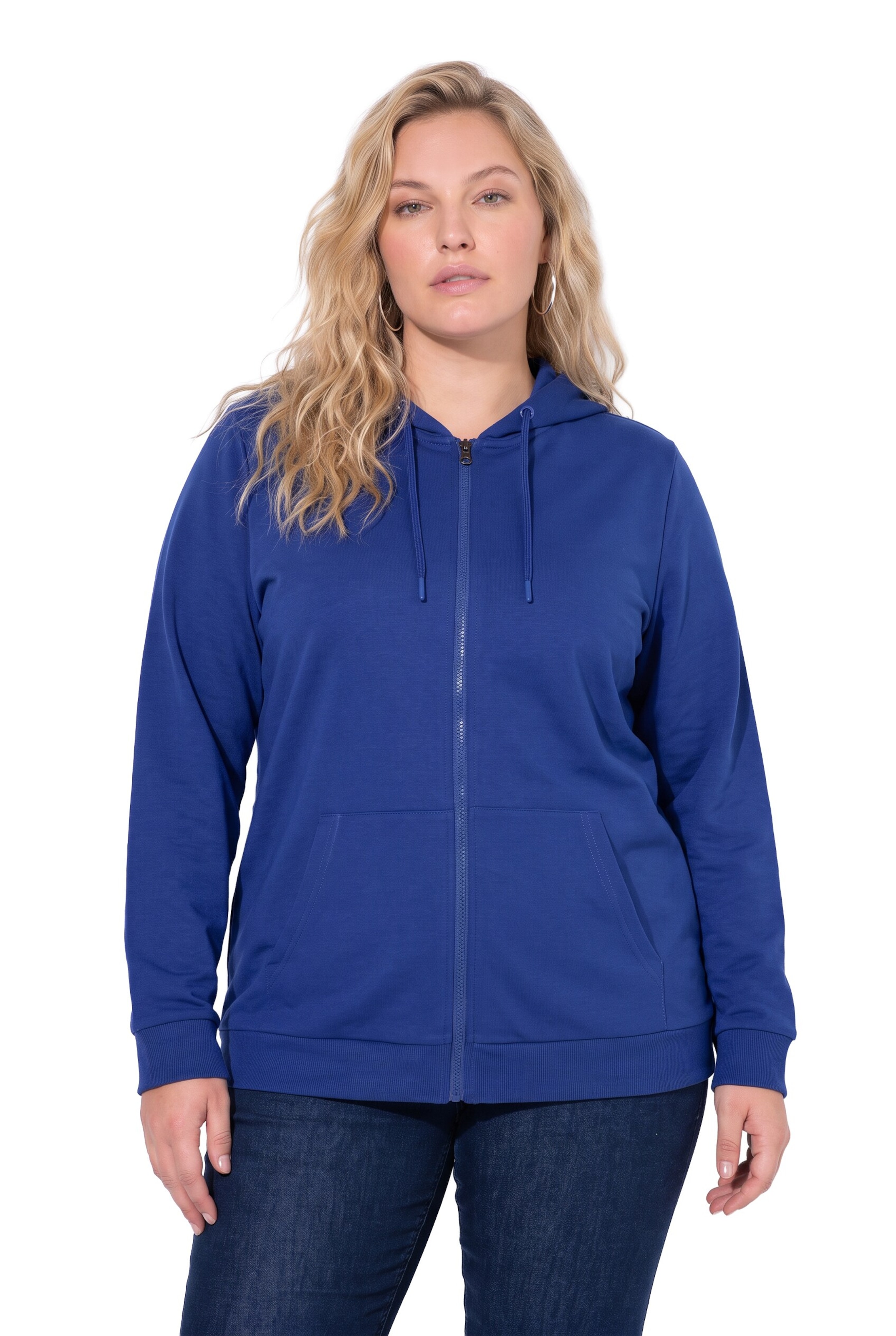Ulla Popken Sweat jacket in Blue: front