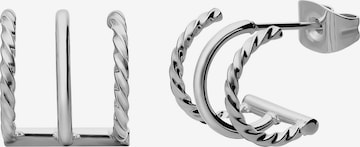 Lucardi Ohrringe 'Moderner Look' in Silber: Vorderseite