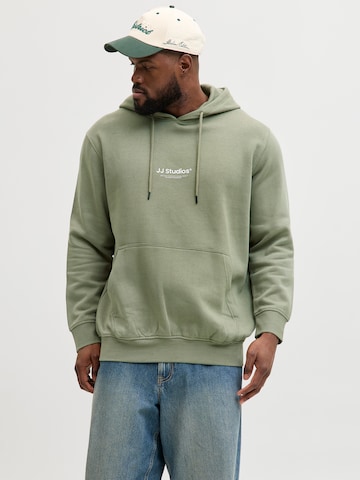 Jack & Jones Plus Sweatshirt 'JJESOHO' in Grün: Vorderseite