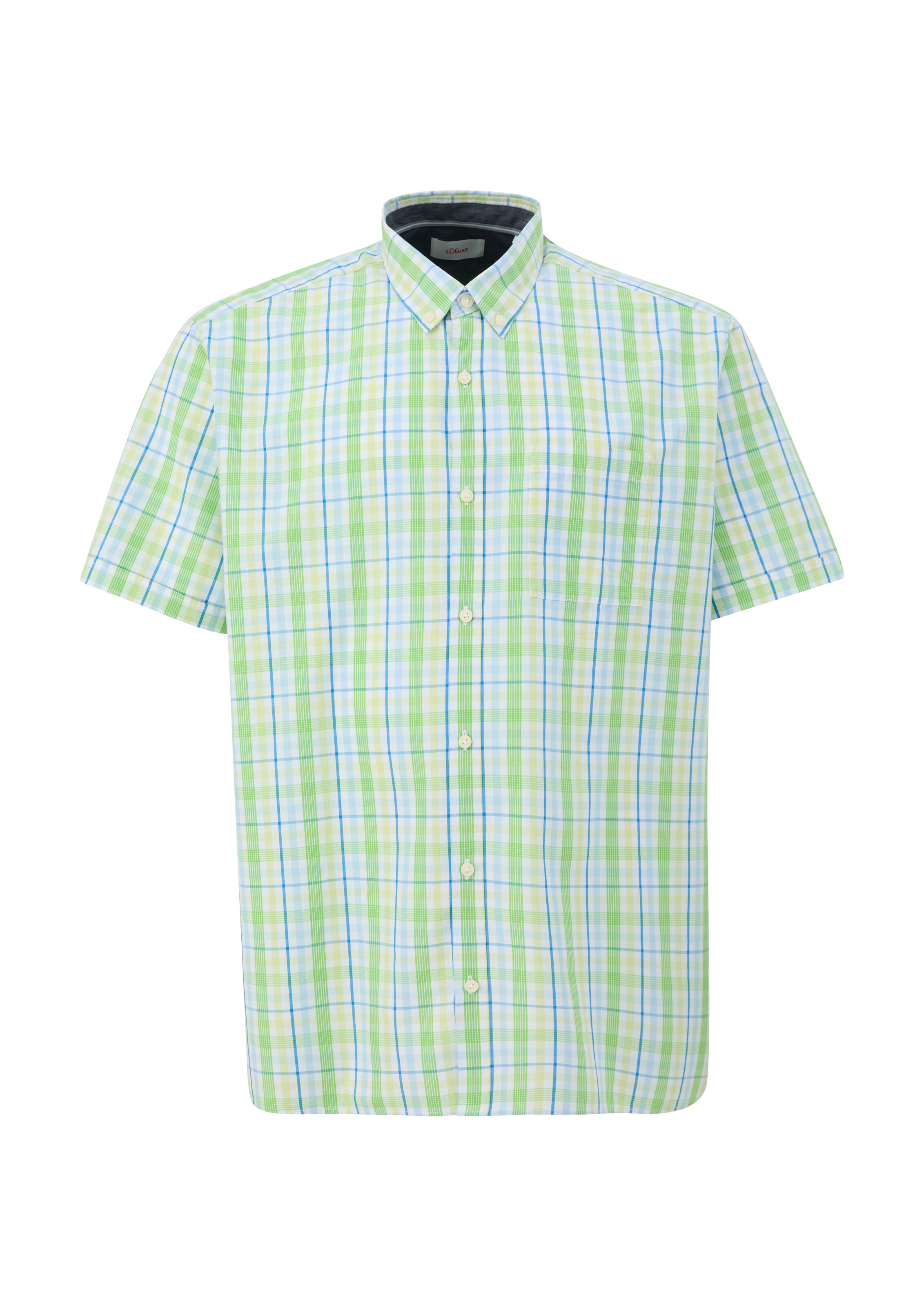 s.Oliver Men Big Sizes Button Up Shirt in Green: front