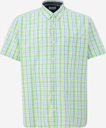 s.Oliver Men Big Sizes Regular fit Button Up Shirt in Green: front