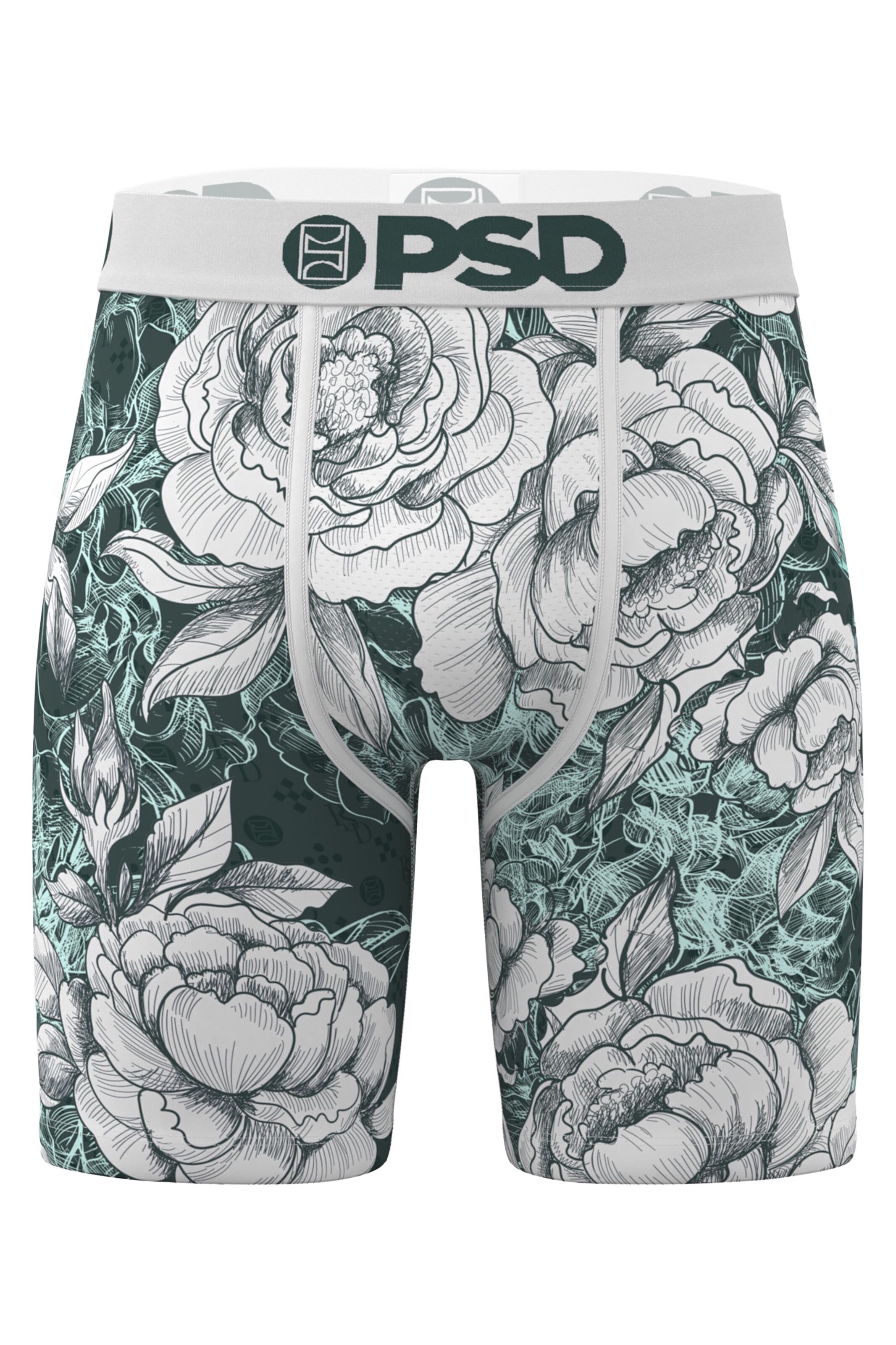 PSD Boxershorts 'Sheer Floral' in Silber: Vorderseite