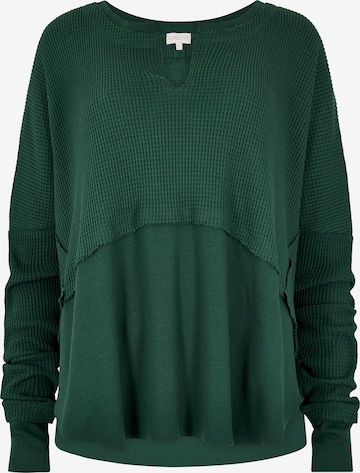 Apricot Waffle Jersey Layered Top ' ' in Grün: Vorderseite