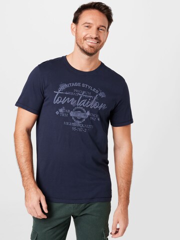 T-Shirt TOM TAILOR en bleu : devant