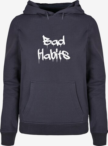 Merchcode Sweatshirt 'Bad Habits' in Blue: front