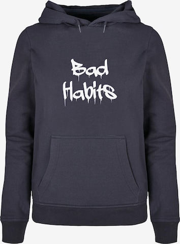 Sweat-shirt 'Bad Habits' Merchcode en bleu : devant