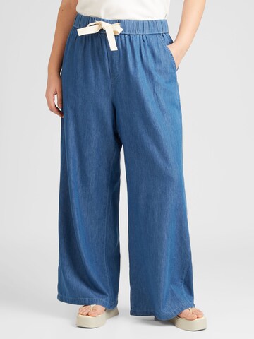 ONLY Carmakoma Wide leg Broek 'BEA' in Blauw: voorkant