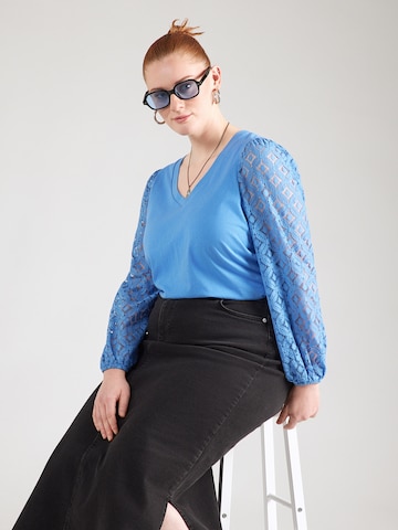 ONLY Carmakoma T-shirt 'CAREFFIE' i blå: framsida