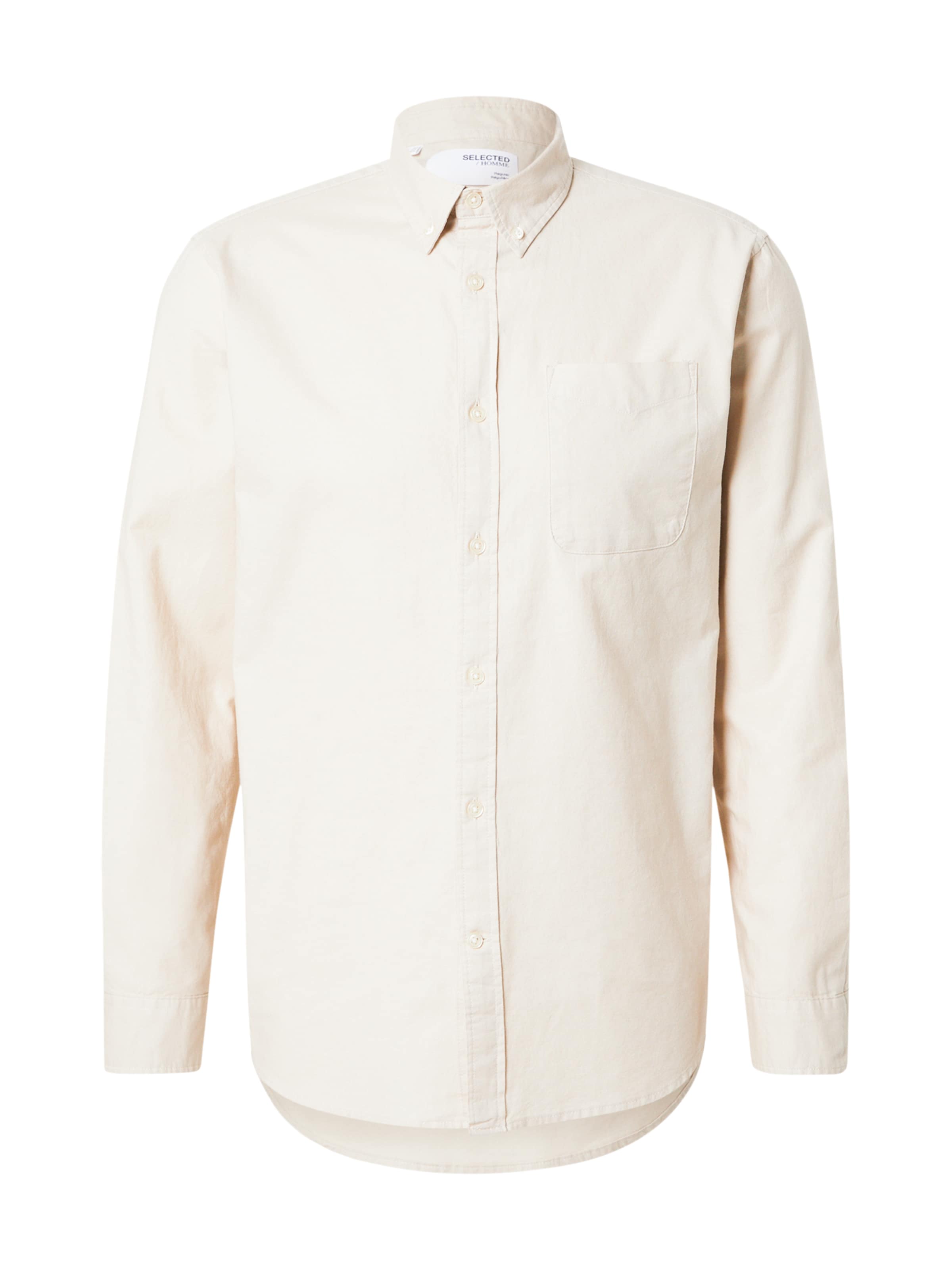 SELECTED Button Up Shirt 'SLHMAT' in Beige: front