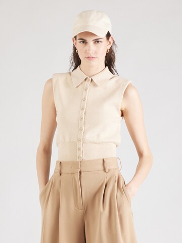 Staud Gebreid vest 'NOLA' in Beige: voorkant