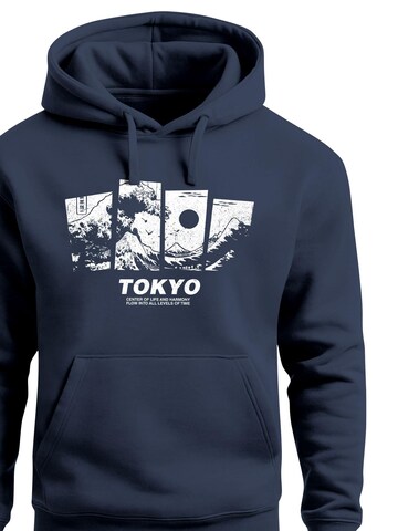 Neverless Sweatshirt 'Tokyo Wave' in Blau