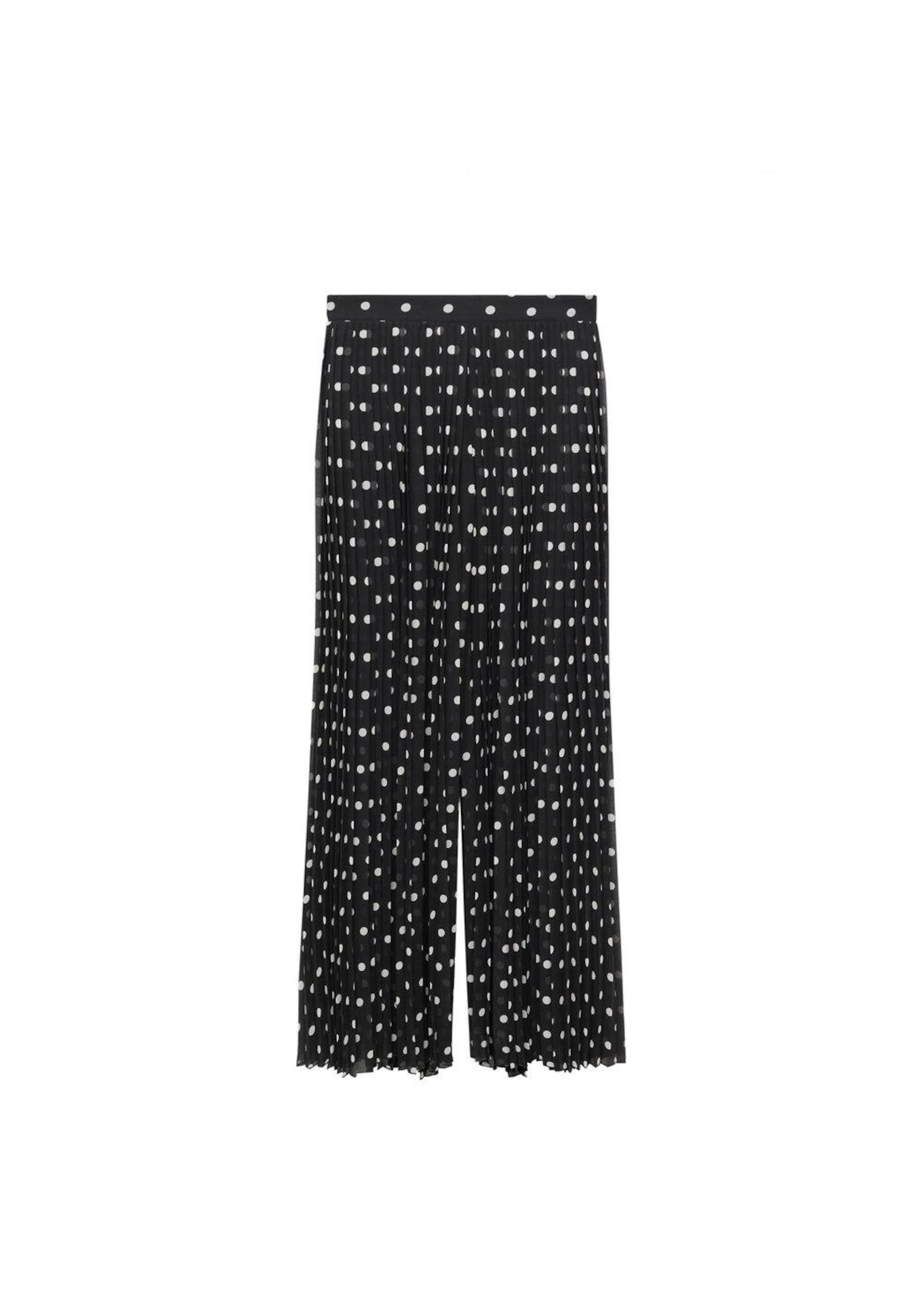 MANGO Wide Leg Housut 'Adela' värissä musta: etupuoli