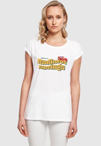 ABSOLUTE CULT T-Shirt 'Cars - Welcome To Radiator Springs' in Weiß: predná strana