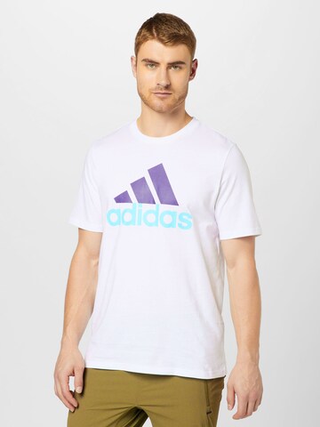 balts ADIDAS SPORTSWEAR Sporta krekls 'Essentials': no priekšpuses