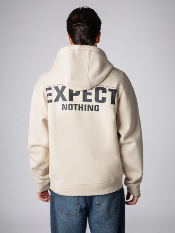 Sublevel Zip-Up Hoodie in Beige: front