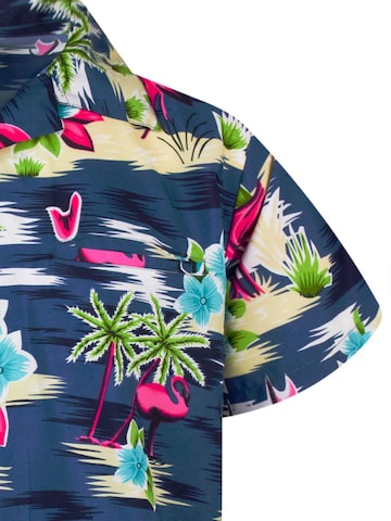 King Kameha Shirt 'Flamingos' in Grijs