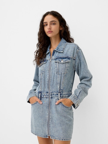 Bershka Dolga srajca | modra barva: sprednja stran