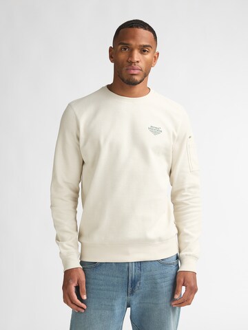 Petrol IndustriesSweater majica - bijela boja: prednji dio