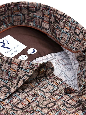 R2 Amsterdam Regular fit Overhemd in Bruin