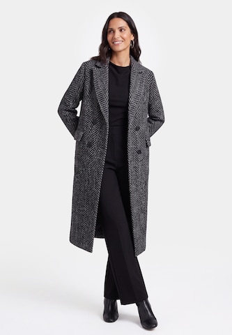 usha BLACK LABEL Between-Seasons Coat in Black: front