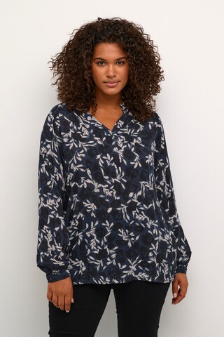 KAFFE CURVE Blouse 'Malana' in Blauw: voorkant