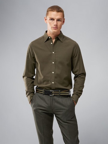 J.Lindeberg Slim Fit Риза в сиво: отпред