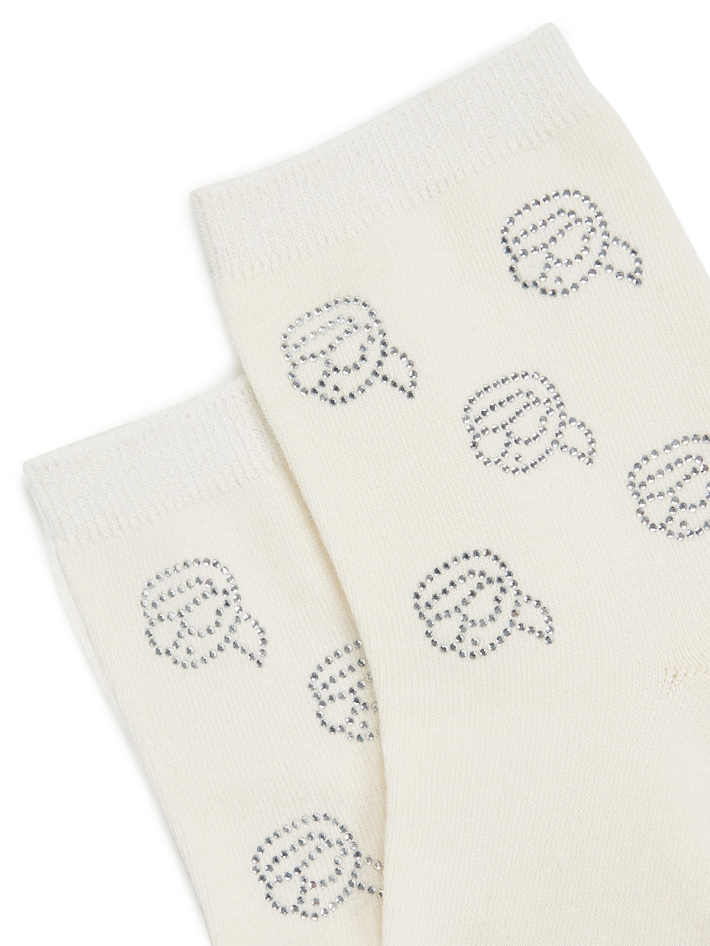 Șosete 'RHINESTONE' de la Karl Lagerfeld pe bej