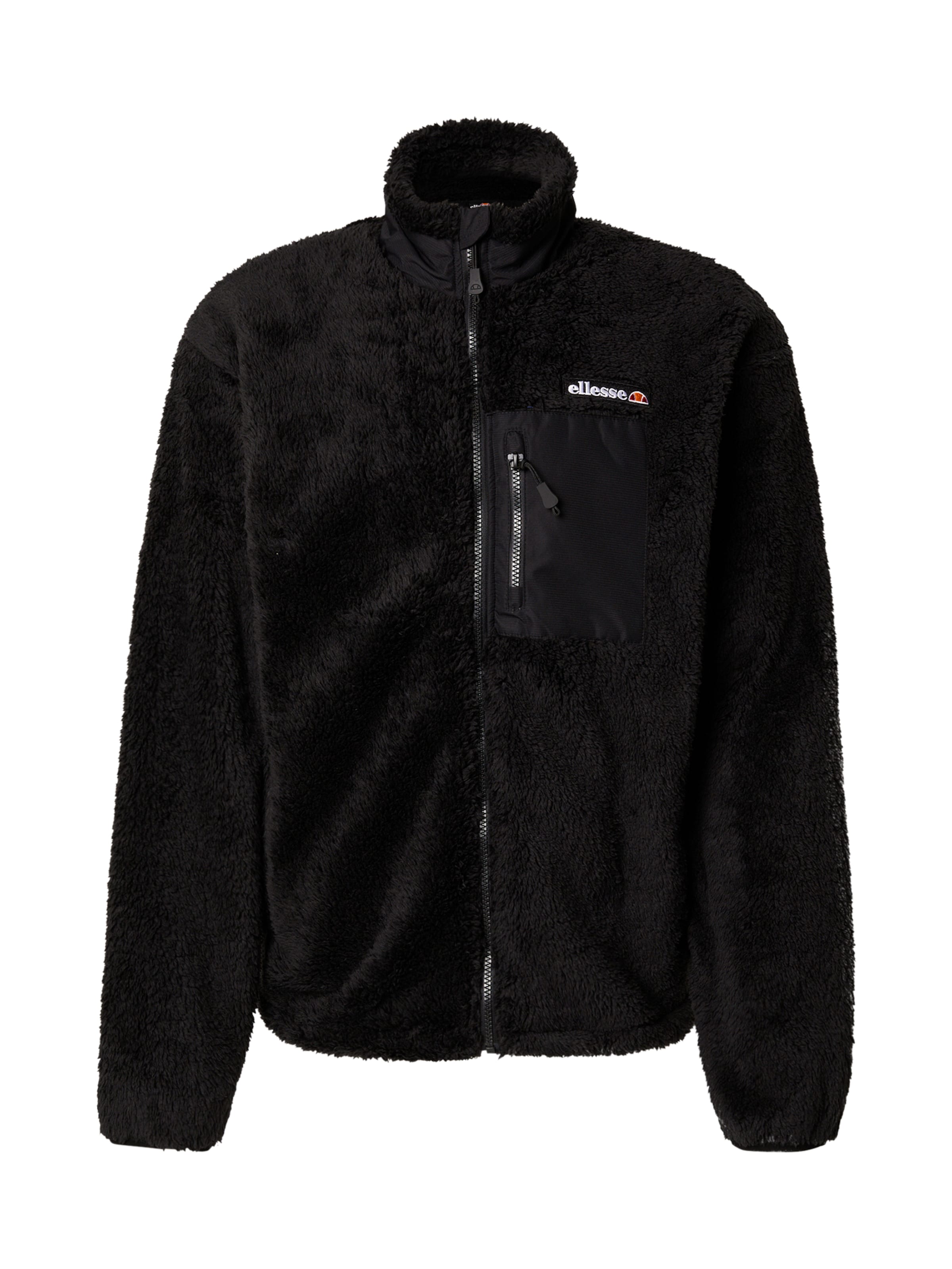 ELLESSE Fleece Jacket 'Cervacol' in Black: front