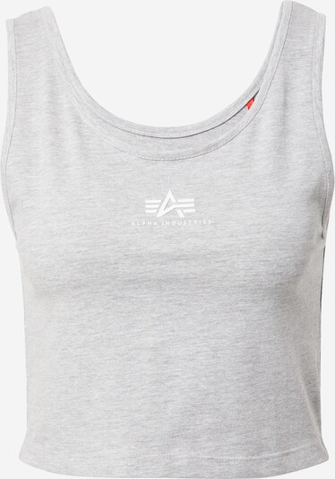 ALPHA INDUSTRIES Топ в сив меланж / бяло, Преглед на продукта