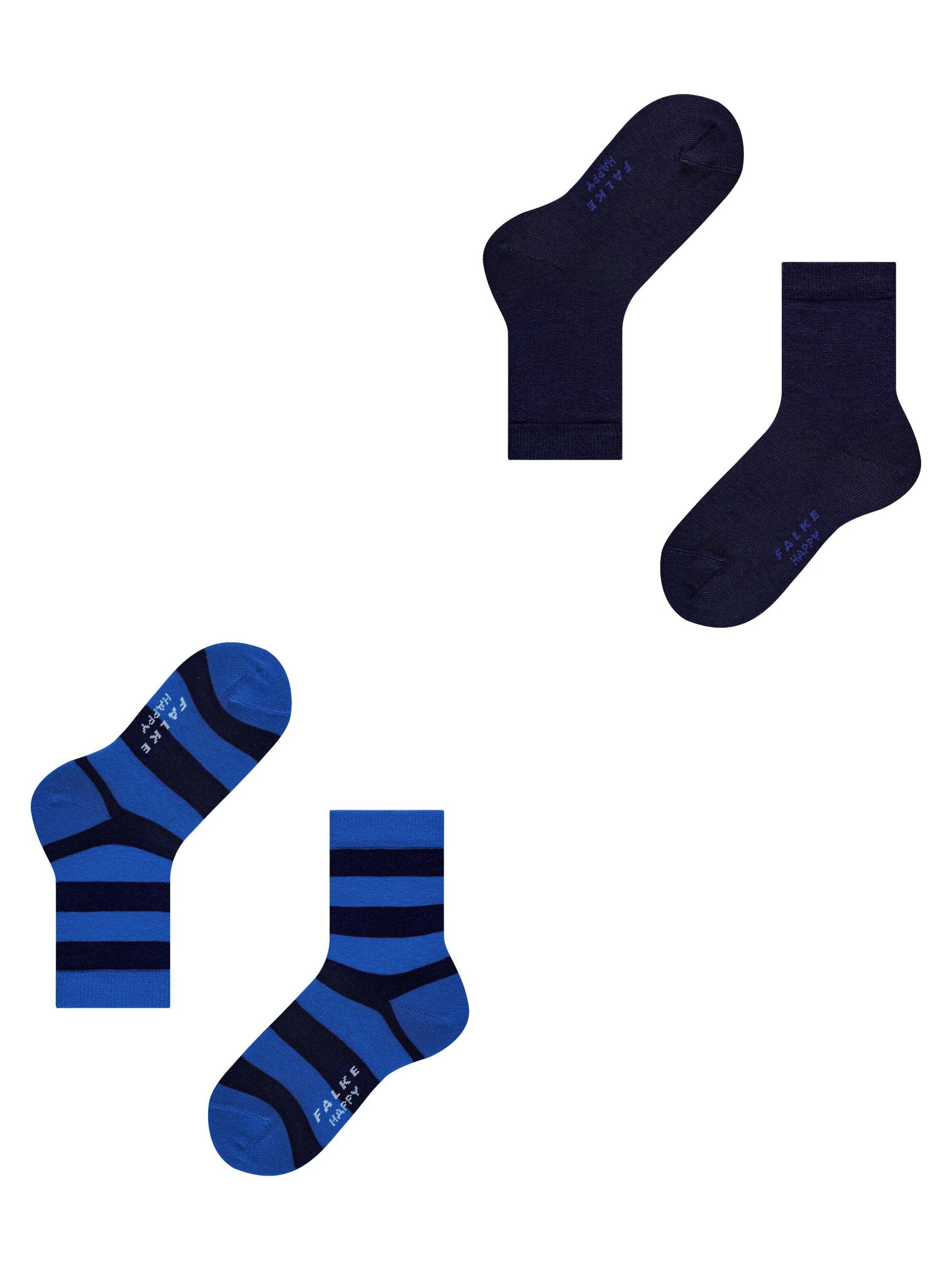 FALKE Socks 'Happy Stripe 2-Pack' in Black