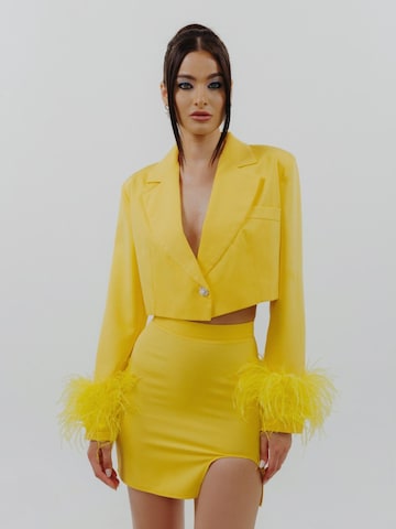 Gonna 'Cactus the Brand, Fusta maxi cu slit frontal, Negru, XS' di CACTUS THE BRAND in giallo