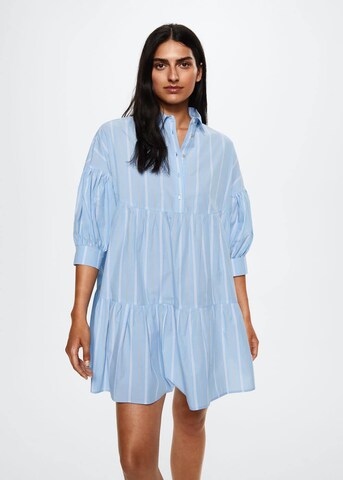 MANGO Košilové šaty 'Gabriela' – modrá: přední strana