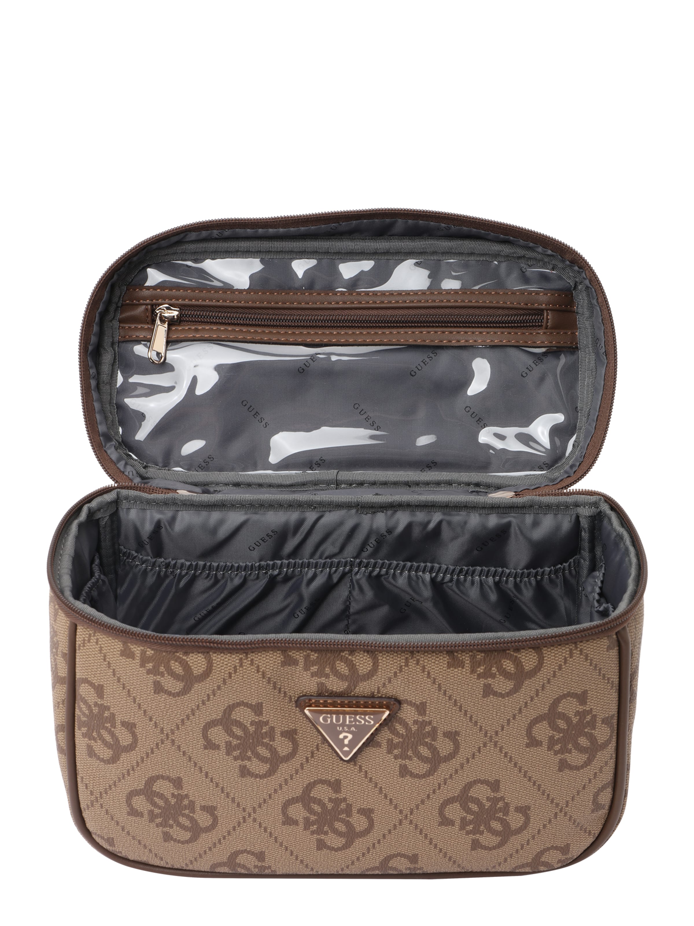 GUESS Cosmetic bag 'BERTA TOILETRY TRAIN CASE' in Brown