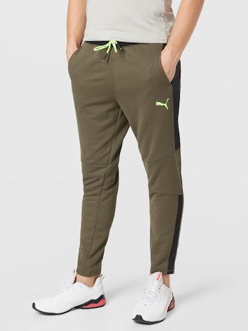 PUMA Regular Workout Pants in Green: front