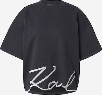 juoda Karl Lagerfeld Megztinis be užsegimo: priekis