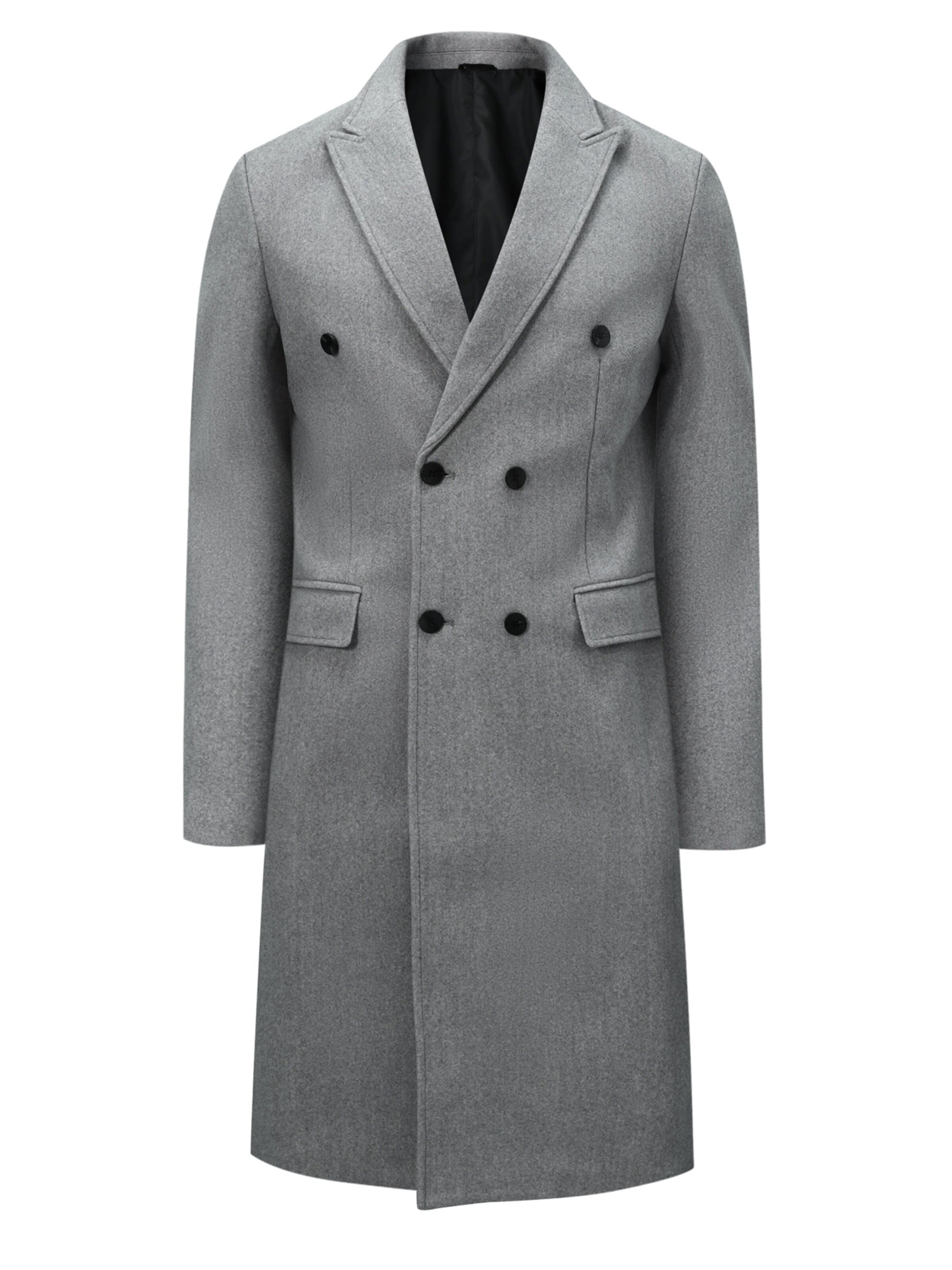 ALLTHEMEN Winter Coat 'Herbstwende' in Grey